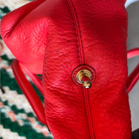 kate spade Bright Coral Pebbled Leather Satchel - Picture 10 of 11